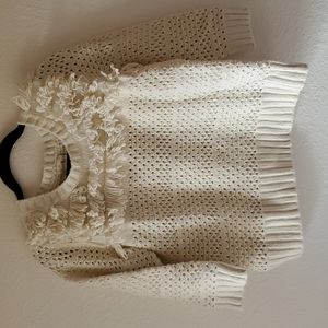 Anthropologie Far Away From Close loopy knit sweater cream Large